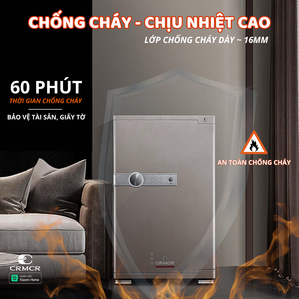 Két Sắt Xiaomi CRMCR 120JBW Có Ngăn Đồng Hồ Xoay, Kết Nối APP Xiaomi Home