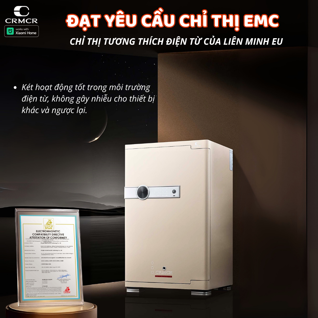 Két Sắt Xiaomi CRMCR 120JBW Có Ngăn Đồng Hồ Xoay, Kết Nối APP Xiaomi Home