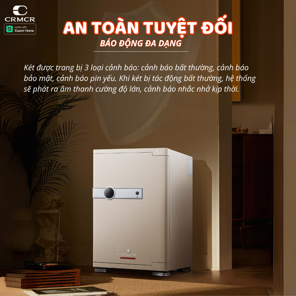 Két Sắt Xiaomi CRMCR 100JBW Có Ngăn Đồng Hồ Xoay, Kết Nối APP Xiaomi Home