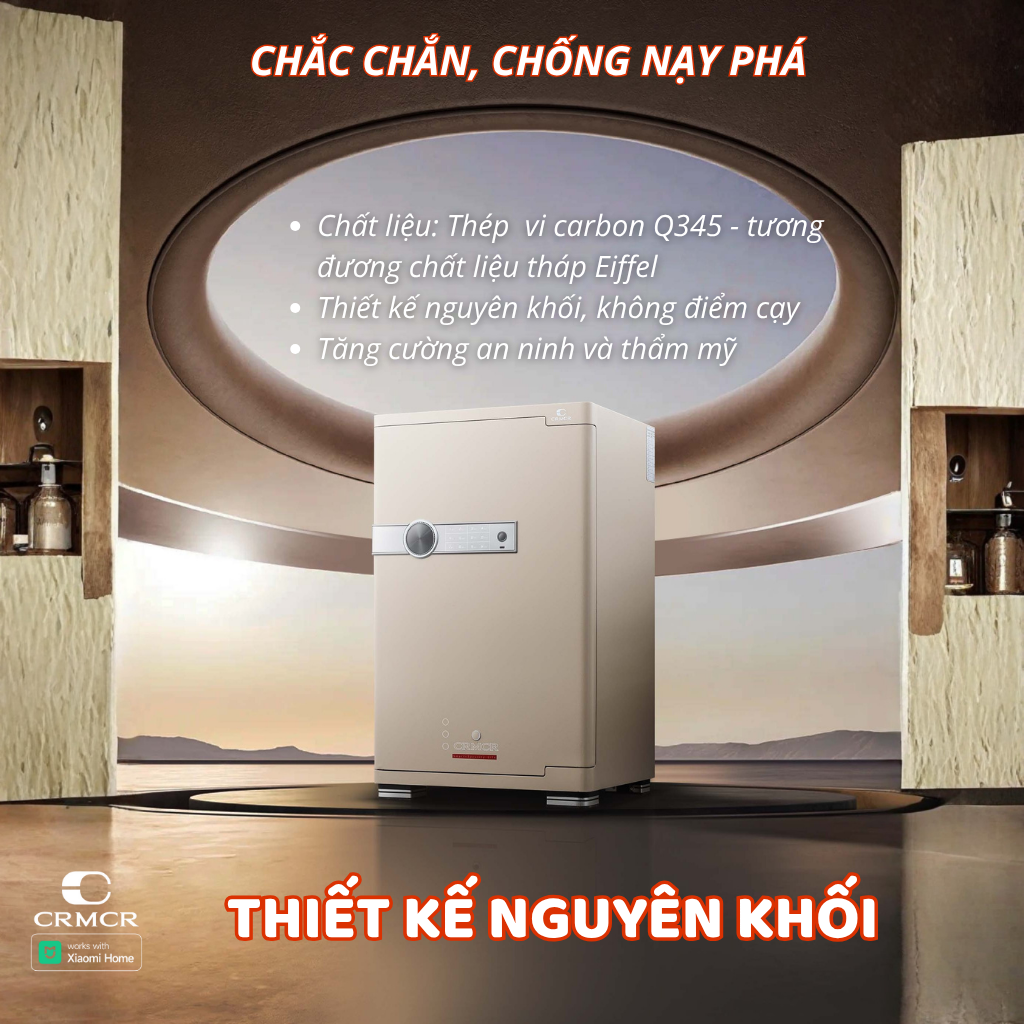 Két Sắt Xiaomi CRMCR 100JBW Có Ngăn Đồng Hồ Xoay, Kết Nối APP Xiaomi Home