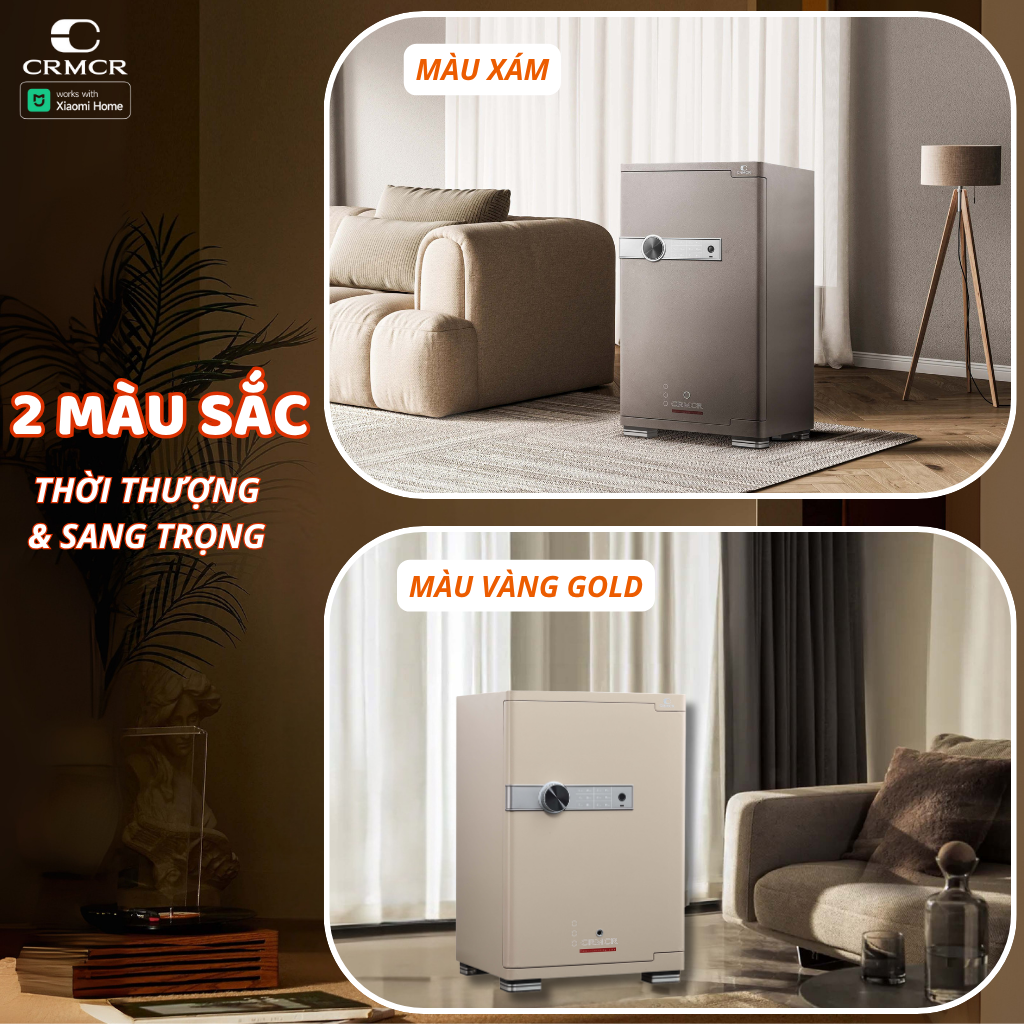 Két Sắt Xiaomi CRMCR 80JBW Có Ngăn Đồng Hồ Xoay, Kết Nối APP Xiaomi Home