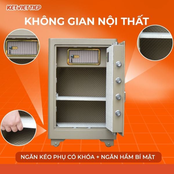 Két Sắt Việt Tiệp KSC76DT Siêu Cường, Cảnh Báo Điện Thoại
