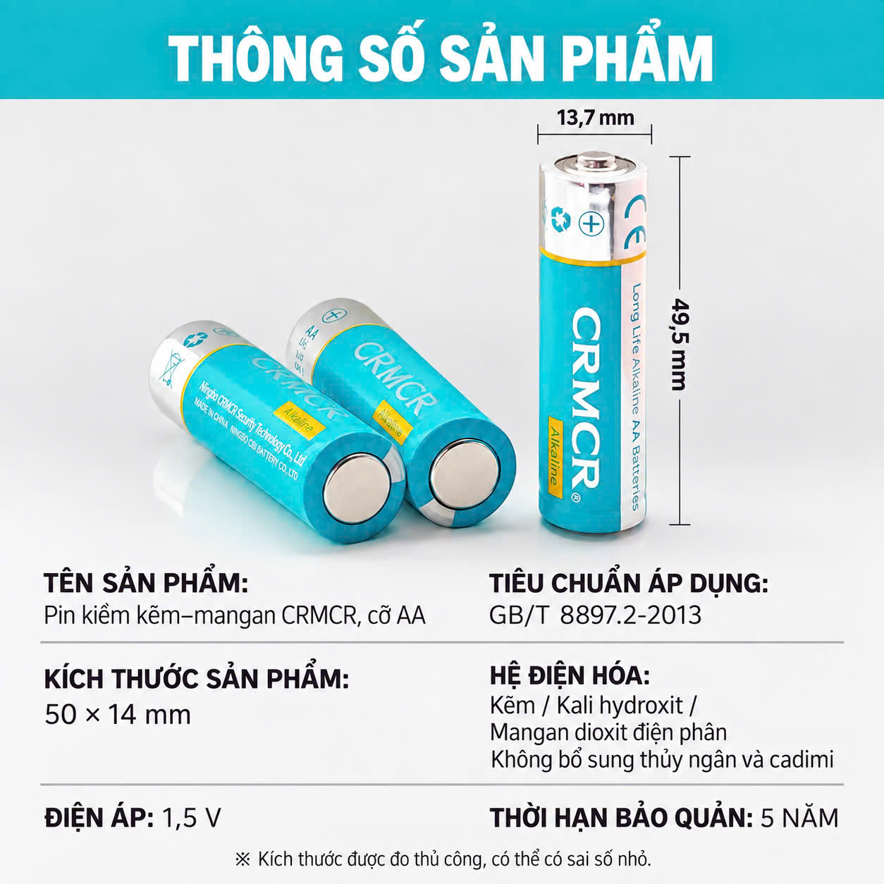 Pin Két Sắt AA CRMCR Chính Hãng Chuyên Dùng Cho Két Sắt – Vỉ 4 Viên