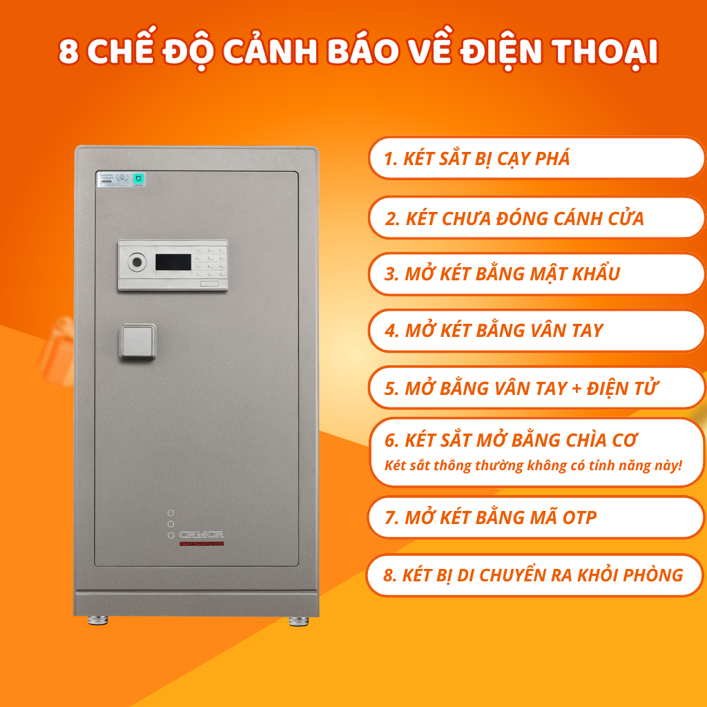 Két Sắt Nhập Khẩu Xiaomi CRMCR 101LB Vân Tay Điện Tử, Xác Minh Danh Tính Người Mở