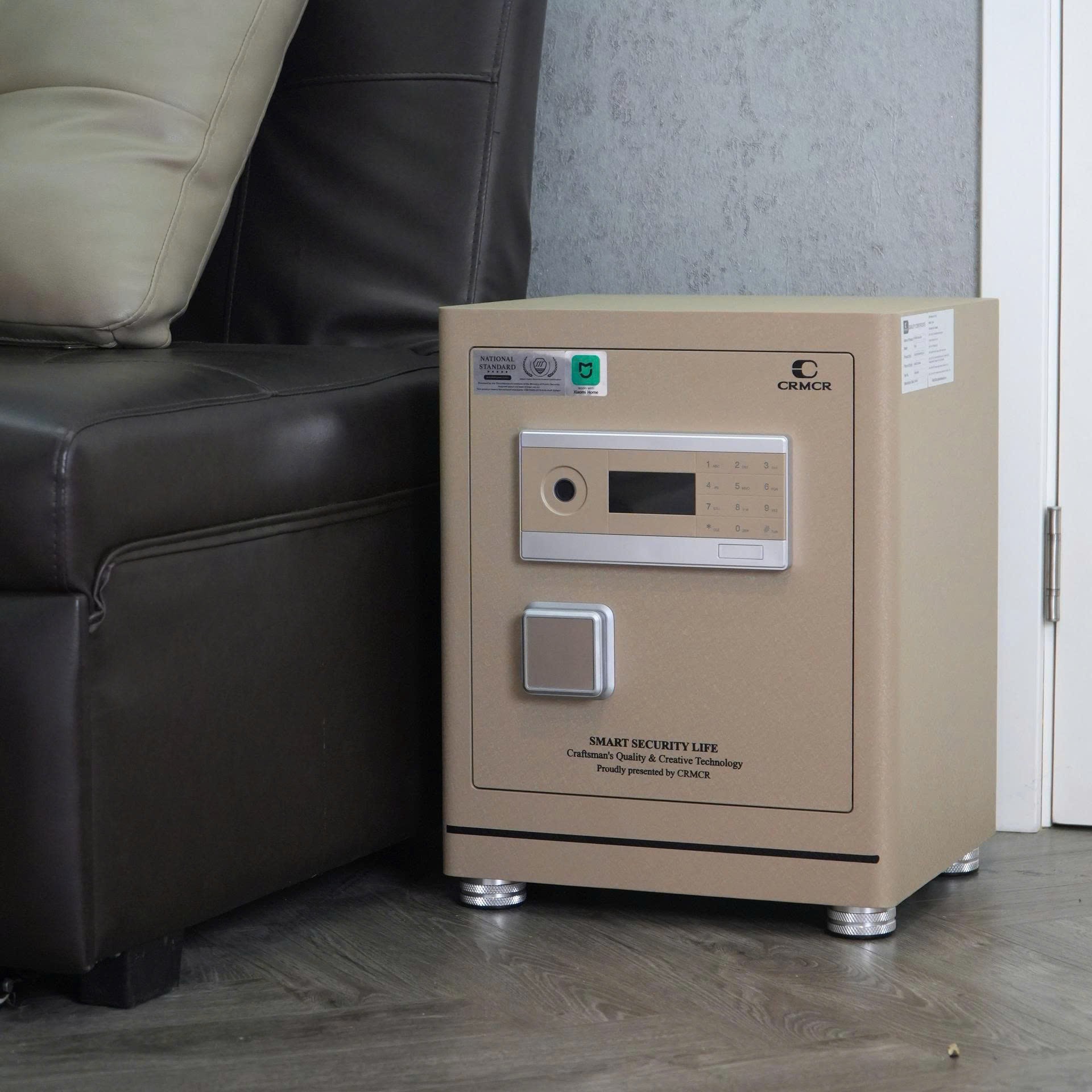 Két Sắt Xiaomi CRMCR 50LE Vân Tay Điện Tử Định Danh Người Mở, Thép Đặc Nguyên Khối 6 Mặt, Chống Trộm A10