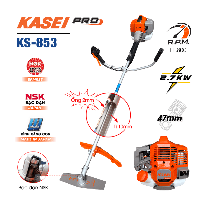 Máy cắt cỏ KASEI Pro KS-853 (Kiểu mới)