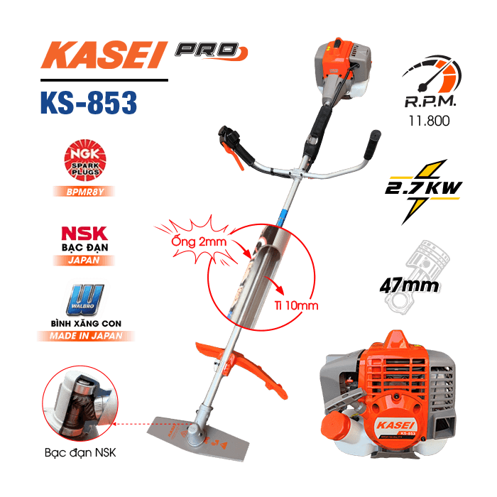 Máy cắt cỏ KASEI Pro KS-853