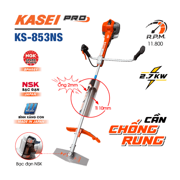 Máy cắt cỏ KASEI Pro KS-853NS