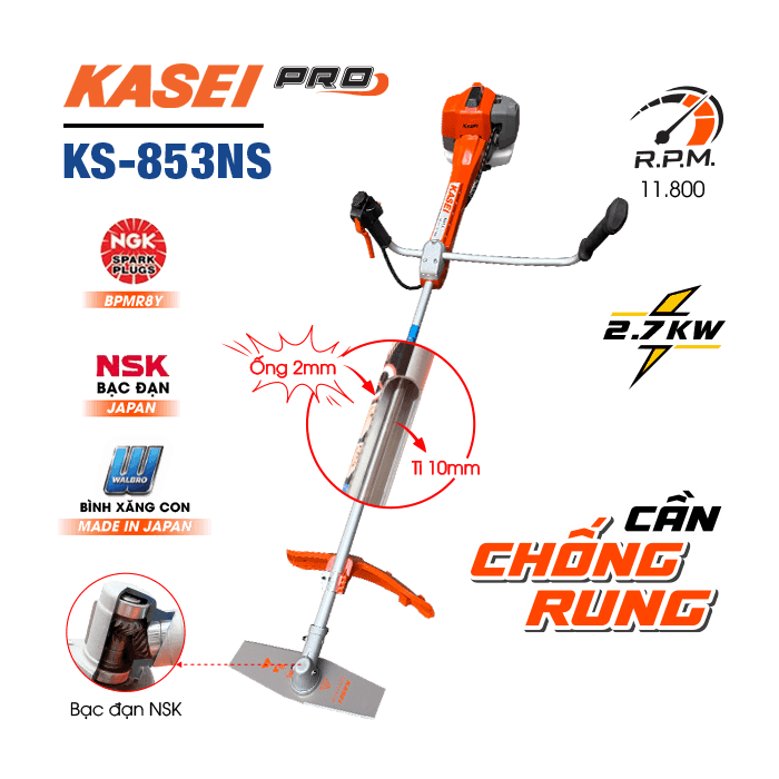 Máy cắt cỏ KASEI Pro KS-853NS