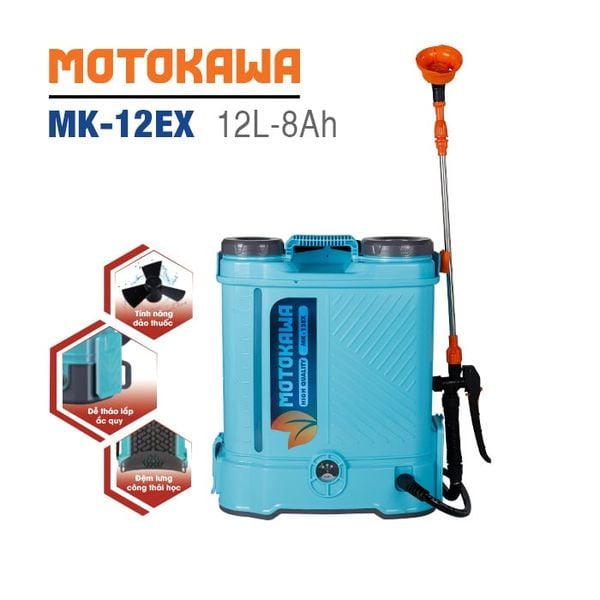 Bình xịt điện MOTOKAWA MK-12EX (12L, 8AH)