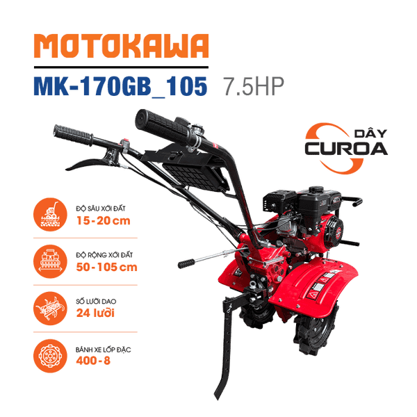 Máy xới đất chạy xăng MOTOKAWA MK-170GB_105 (dây curoa)