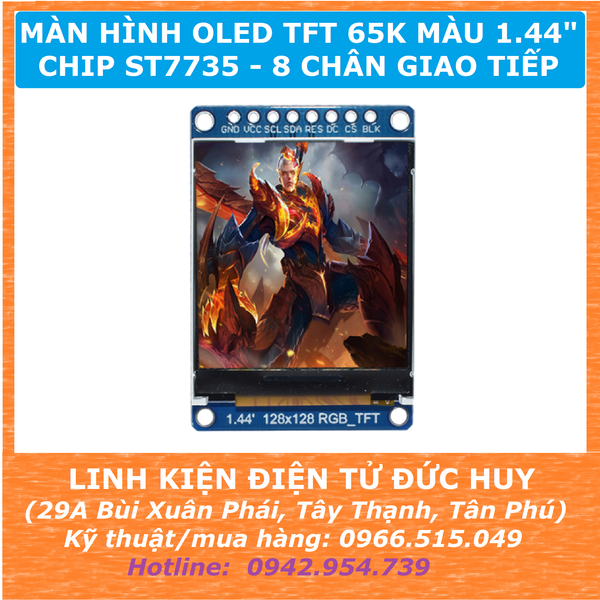 MÀN HÌNH OLED TFT 65K MÀU 1.44 INCH 1.44