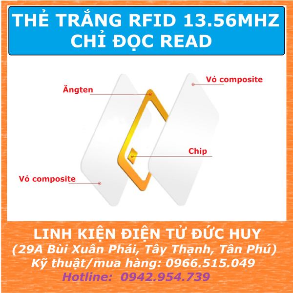 THẺ TRẮNG RFID MIFARE S50 13.56MHZ