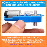 ĐỘNG CƠ DC GIẢM TỐC XANH, NHÔNG BÁN KIM LOẠI, 1:90 (110RPM) TRỤC ĐƠN