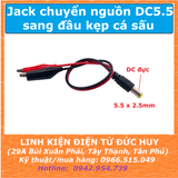 Dây chuyển Jack nguồn DC5.5mm sang kẹp cá sấu