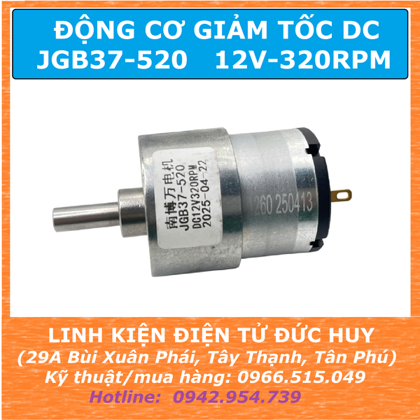 JGB37 520 ĐỘNG CƠ GIẢM TỐC 12VDC 320RPM