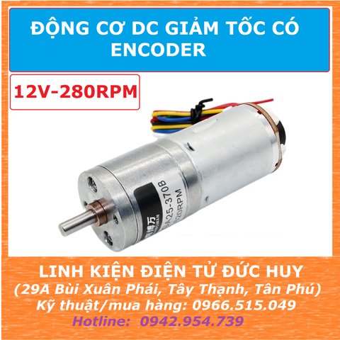 GA25 370 12V 280 rpm động cơ encoder