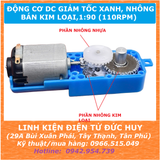 ĐỘNG CƠ DC GIẢM TỐC XANH, NHÔNG BÁN KIM LOẠI, 1:90 (110RPM) TRỤC ĐƠN
