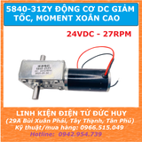 5840-31ZY Động cơ DC giảm tốc moment xoắn cao điện áp 24VDC 27RPM