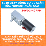 5840-31ZY Động cơ DC giảm tốc moment xoắn cao điện áp 24VDC 40RPM