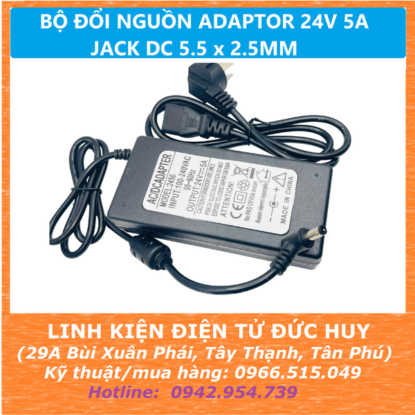 BỘ ĐỔI NGUỒN ADAPTER 24V 5A JACK DC 5.5x2.5mm V2.0