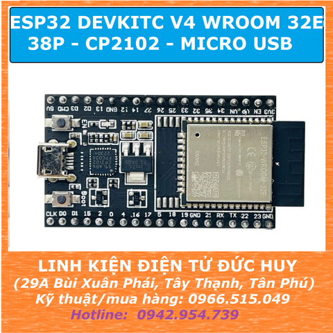 ESP32 DEVKITC V4 WROOM 32E 38P - CP2102 - MICRO USB