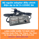 Nguồn adaptor điều chỉnh điện áp 3 - 12V 5A (CÓ HIỂN THỊ ĐIỆN ÁP)