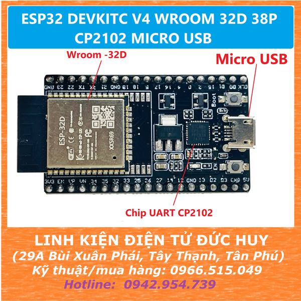 ESP32 DEVKITC V4 WROOM 32D 38P CP2102 MICRO USB