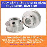 Puly bánh răng GT2 40 răng Trục 10mm (bản rộng 6mm)