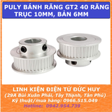 Puly bánh răng GT2 40 răng Trục 10mm (bản rộng 6mm)