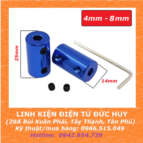 Khớp nối trục, nối cứng cố định 4mm, 8mm