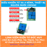 MẠCH ĐIỀU KHIỂN TỪ XA  BẬT TẮT 4 THIẾT BỊ NGUỒN NUÔI 220VAC 433MHZ
