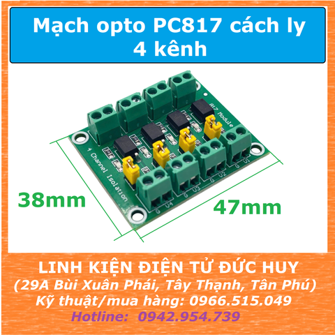 MẠCH OPTO PC817 CÁCH LY 4 KÊNH