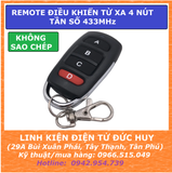 REMOTE ĐIỀU KHIỂN TỪ XA 4 NÚT, 433MHz