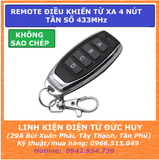 REMOTE ĐIỀU KHIỂN TỪ XA 4 NÚT, TẦN SỐ 433MHz