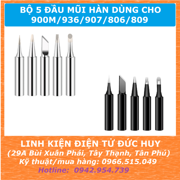 Bộ 5 mũi hàn dùng cho 900M 936 907 806 809