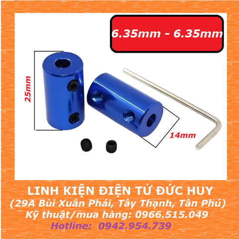 Khớp nối trục, nối cứng cố định 6.35mm, 6.35mm