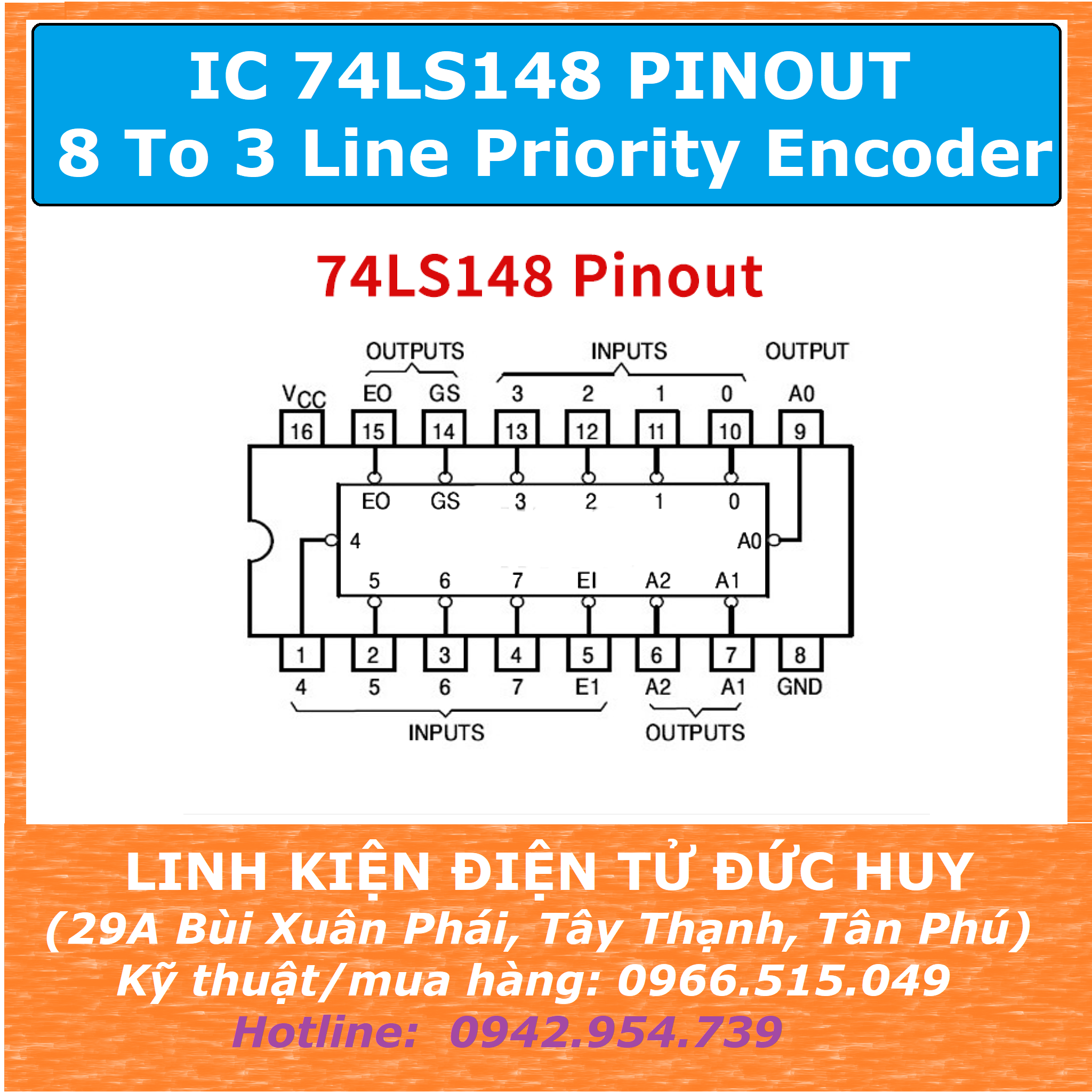 SN74LS148 74LS148 8 To 3 Line Priority Encoder IC – LINH KIỆN ĐIỆN TỬ ...