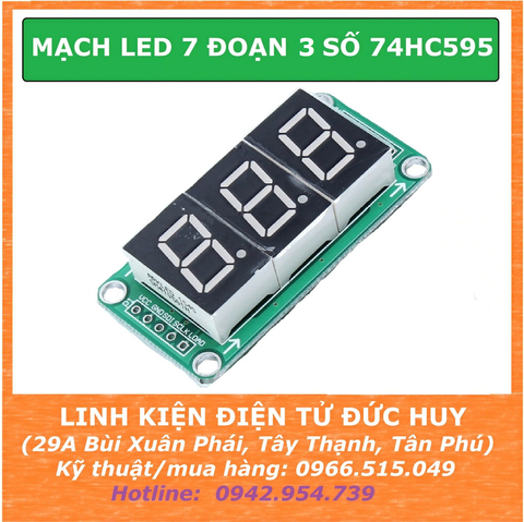 MẠCH LED 7 ĐOẠN 3 SỐ 74HC595