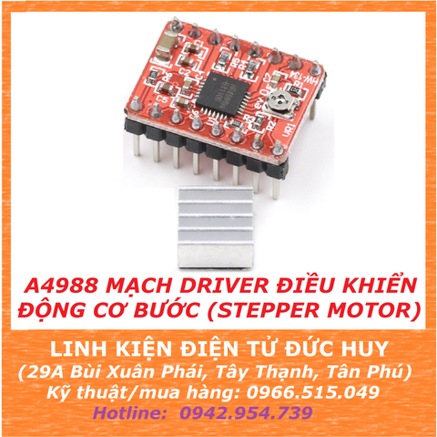 A4988 STEPPER DRIVER ĐIỀU KHIỂN ĐỘNG CƠ BƯỚC (CÓ TẢN NHIỆT)