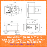 AC 01A JACK Ổ CẮM AC 3 CHẤU KÈM CÔNG TẮC NGUỒN CÓ ĐÈN, ĐẾ CẦU CHÌ 10A
