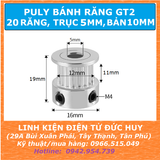 Puly bánh răng 20 răng GT2 Trục 5mm bản 10mm