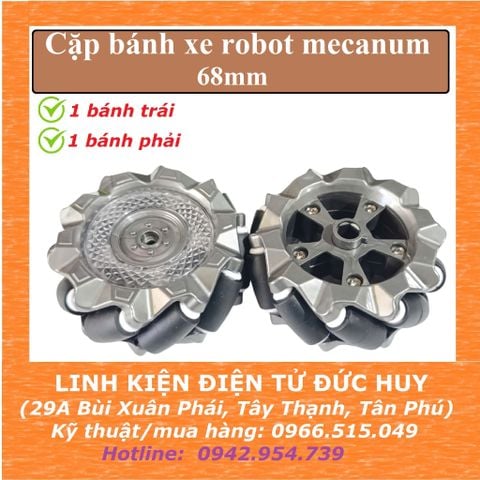 Bánh xe robot mecanum dò line, tự hành 68mm