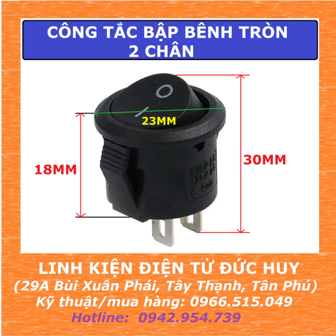 KCD1 Công tắc bập bênh 2 chân tròn