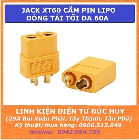 JACK XT60 CẮM PIN LIPO DÒNG TẢI TỐI ĐA 60A
