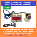 Combo bộ đếm sản phẩm JDM11-6H (6 số), 220VAC BERM, kèm cảm biến + gá + dây cắm AC