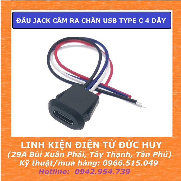 ĐẦU JACK CẮM RA CHÂN USB TYPE C 4 DÂY