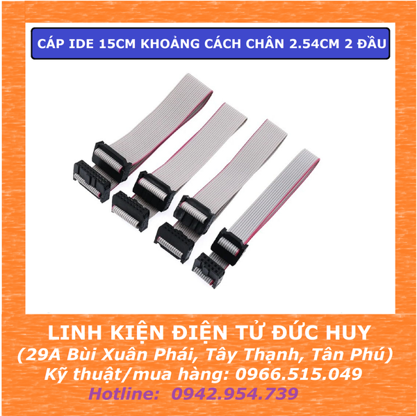 CÁP IDE 15CM 2.54MM 2 ĐẦU 6p,8p,10p,12p,14p