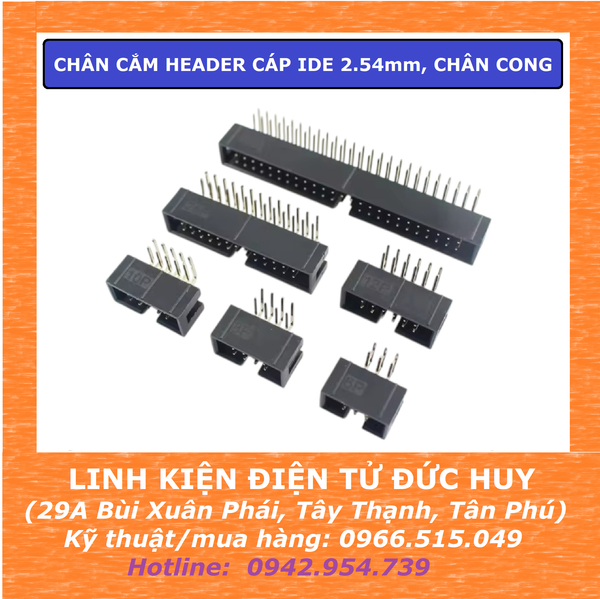 CHÂN CẮM HEADER CÁP IDE 2.54mm, CHÂN CONG 6,8,10,14P