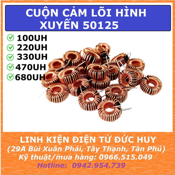 Cuộn cảm lõi hình xuyến 50125, dòng 6a, đường kính dây 0.6mm
